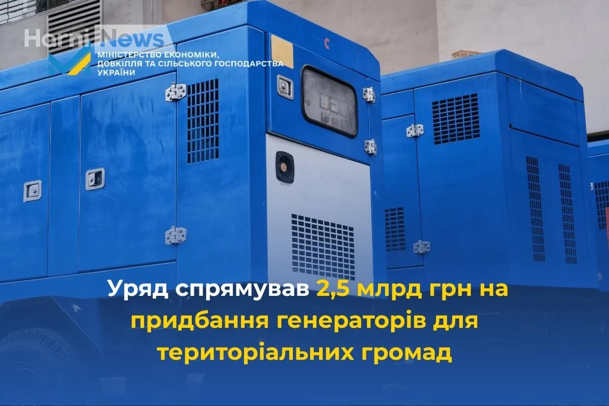 Понад 2,5 млрд грн із резервного фонду на генератори: коли громади їх отримають?